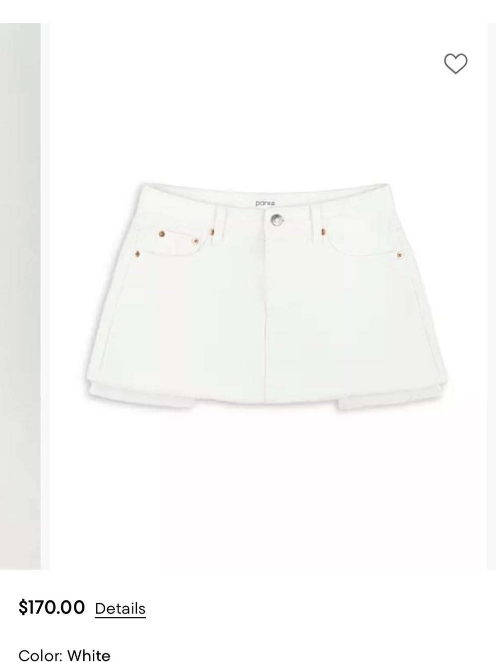 PARKE White Denim Mini Skirt